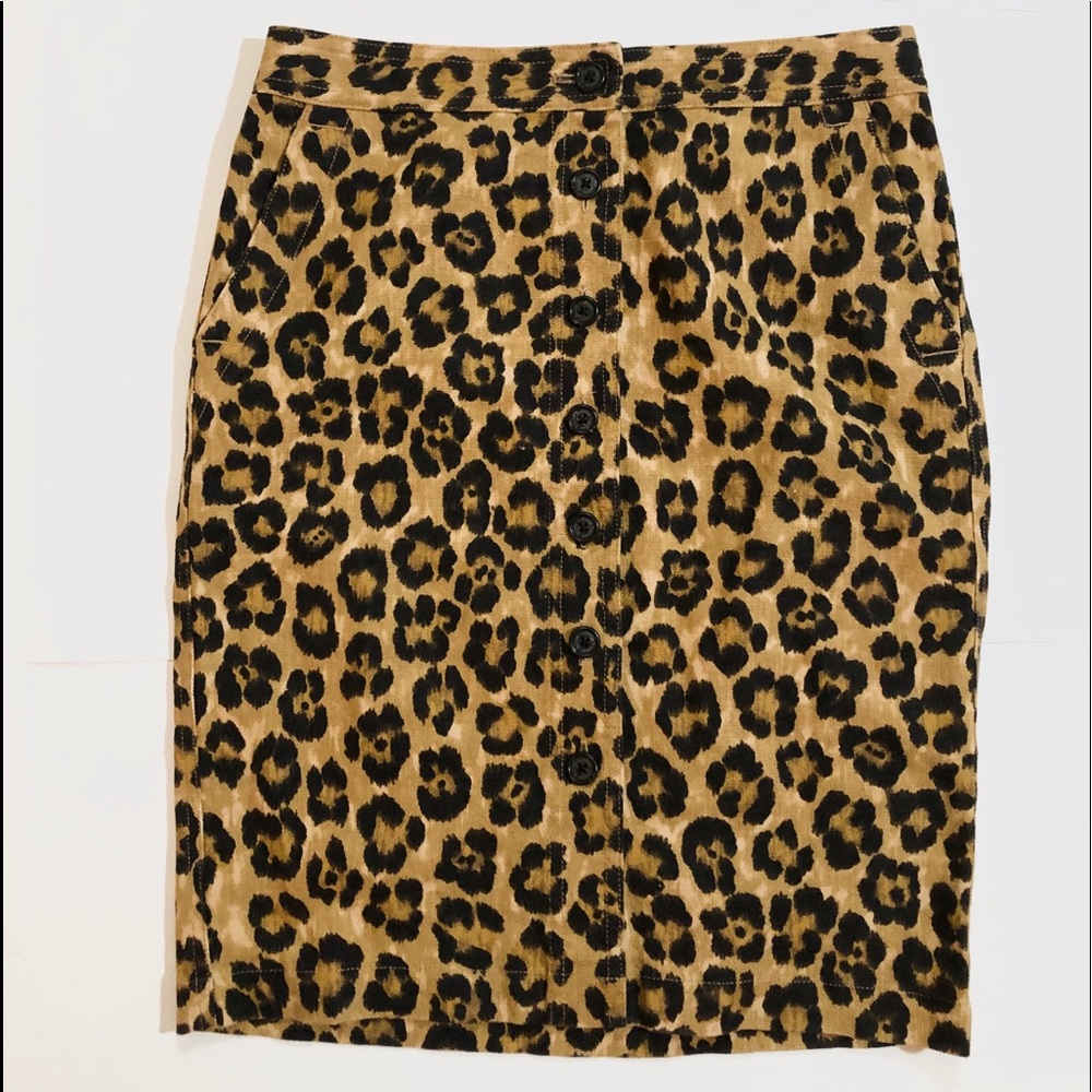 NWOT Ralph Lauren ‘Kaley’ Animal Print Linen Skirt